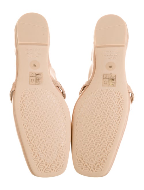 Stuart Weitzman Leather Beaded Accents Mary Jane Flats