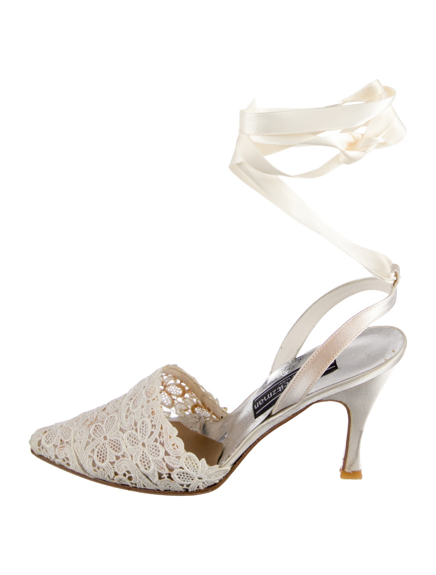 Stuart Weitzman Vintage Lace Slingback Pumps