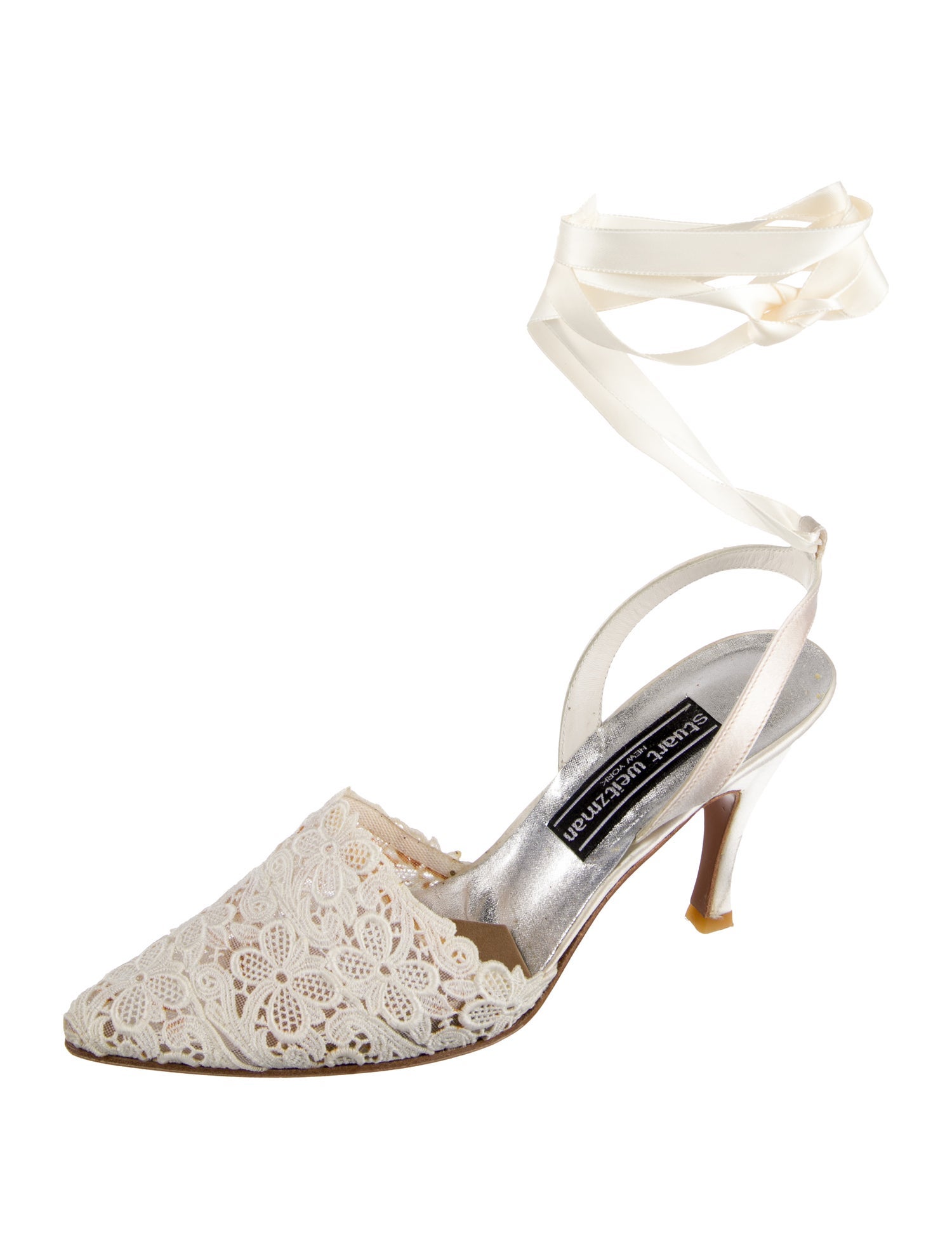 Stuart Weitzman Vintage Lace Slingback Pumps