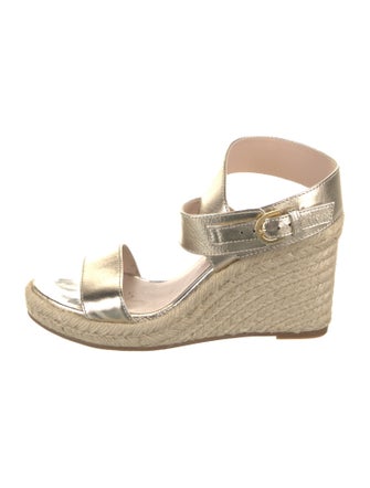 Stuart Weitzman Leather Braided Accents Espadrilles