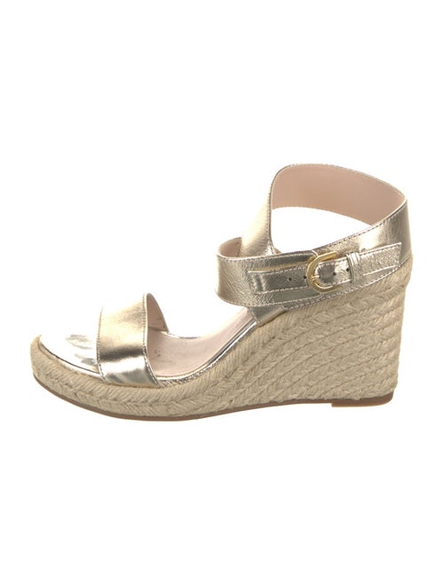 Stuart Weitzman Leather Braided Accents Espadrilles