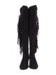 Stuart Weitzman Suede Fringe Trim Accent Boots