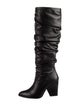 Stuart Weitzman Leather Ruffle Embellishment Slouch Boots
