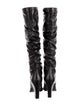 Stuart Weitzman Leather Ruffle Embellishment Slouch Boots