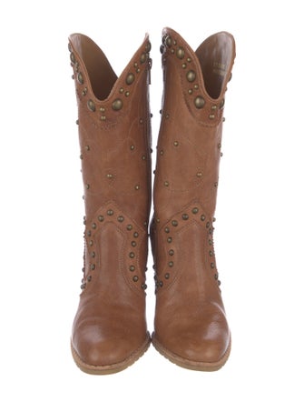 Stuart Weitzman Leather Lace-Up Boots
