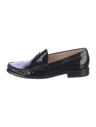 Stuart Weitzman Patent Leather Tassel Accents Loafers