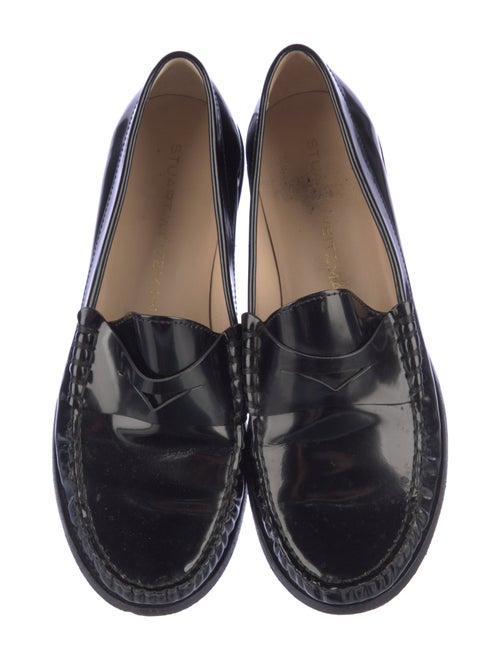 Stuart Weitzman Patent Leather Tassel Accents Loafers