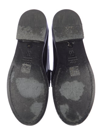 Stuart Weitzman Patent Leather Tassel Accents Loafers