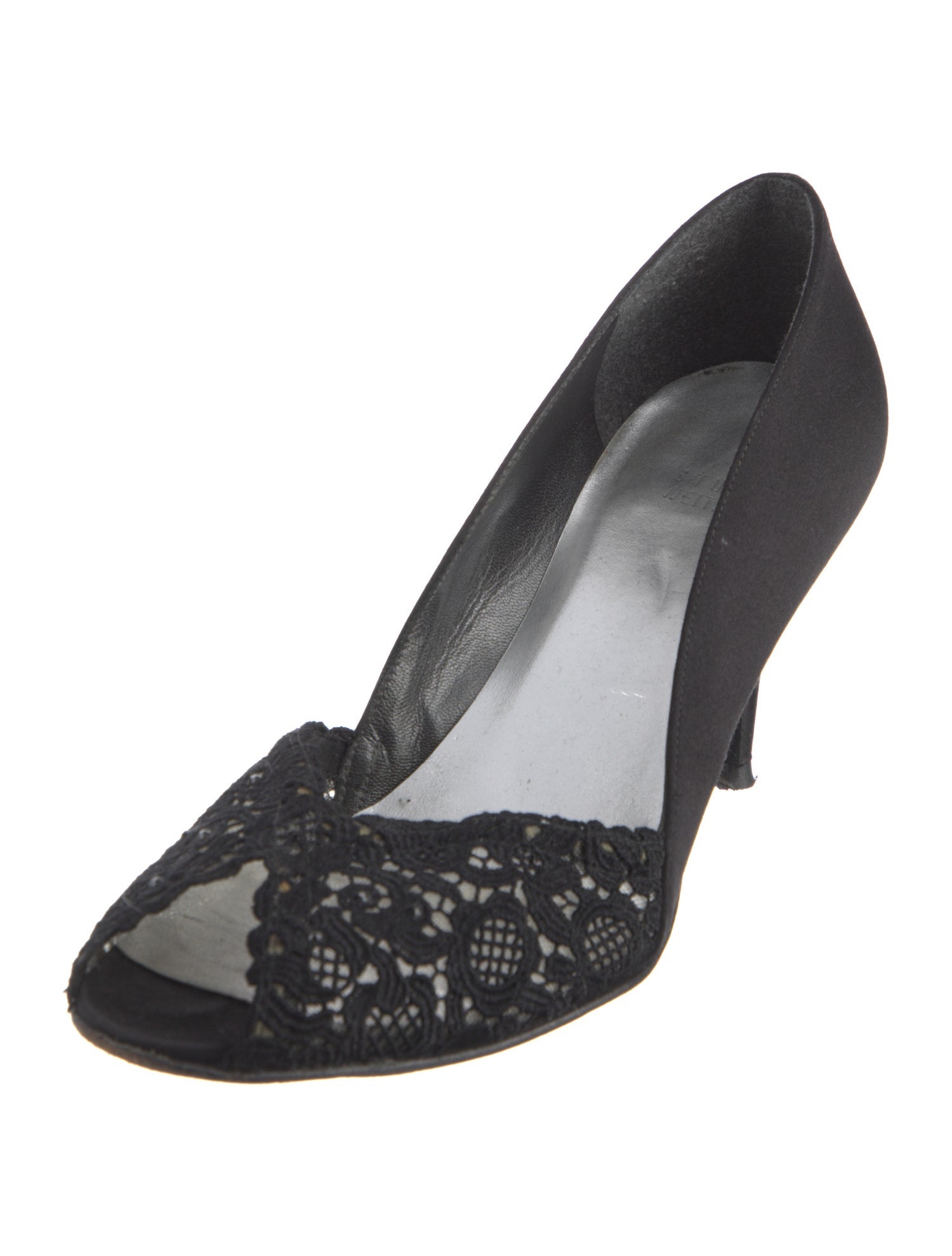 Stuart Weitzman Satin Crystal Embellishments Pumps