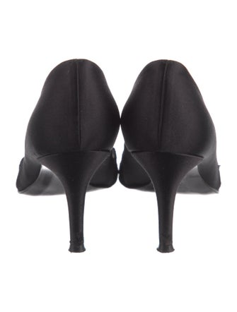 Stuart Weitzman Satin Crystal Embellishments Pumps