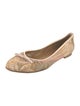 Stuart Weitzman Printed Bow Accents Ballet Flats