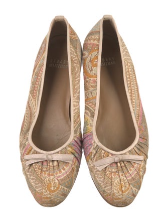 Stuart Weitzman Printed Bow Accents Ballet Flats