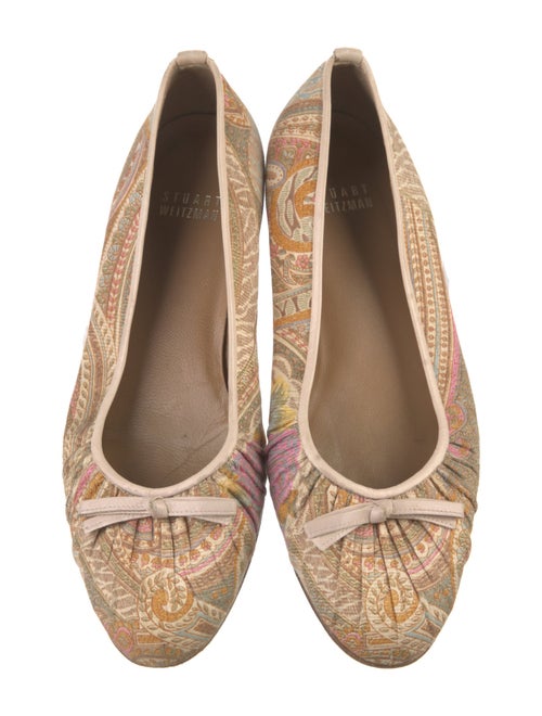 Stuart Weitzman Printed Bow Accents Ballet Flats