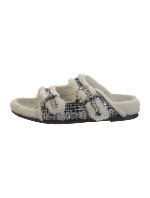 Stuart Weitzman Printed Beaded Accents Slides