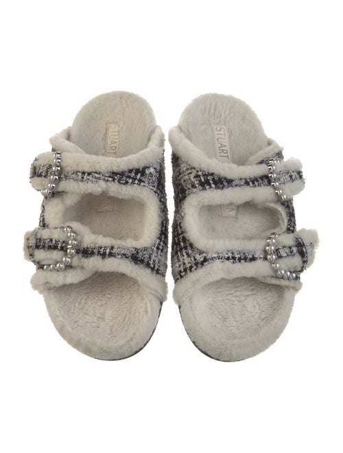 Stuart Weitzman Printed Beaded Accents Slides