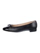 Stuart Weitzman Leather Bow Accents Ballet Flats