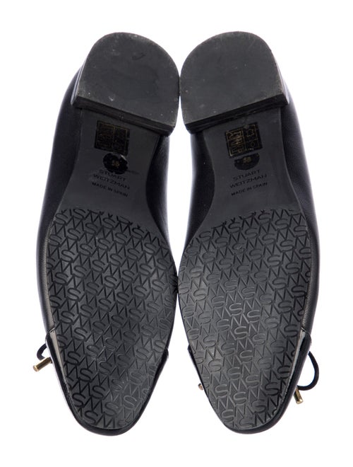 Stuart Weitzman Leather Bow Accents Ballet Flats