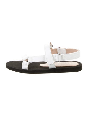 Stuart Weitzman Leather T-Strap Sandals