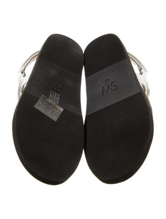 Stuart Weitzman Leather T-Strap Sandals