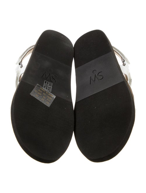 Stuart Weitzman Leather T-Strap Sandals