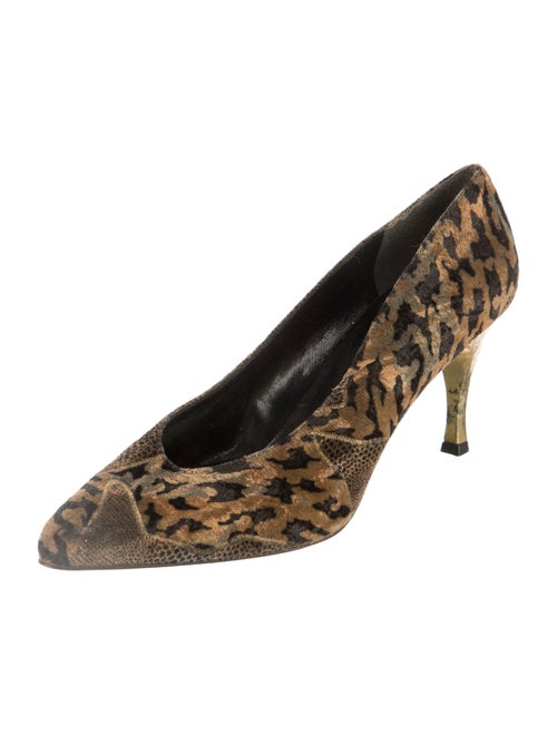 Stuart Weitzman Suede Animal Print Pumps