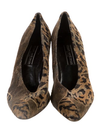 Stuart Weitzman Suede Animal Print Pumps