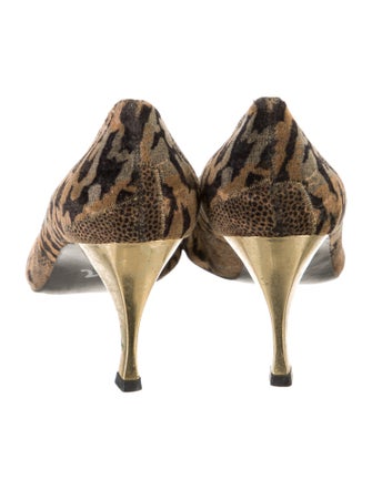 Stuart Weitzman Suede Animal Print Pumps