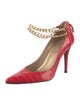 Stuart Weitzman Alligator Chain-Link Accents Pumps