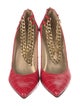 Stuart Weitzman Alligator Chain-Link Accents Pumps