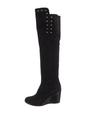 Stuart Weitzman Suede Studded Accents Boots