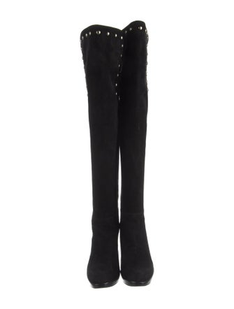 Stuart Weitzman Suede Studded Accents Boots