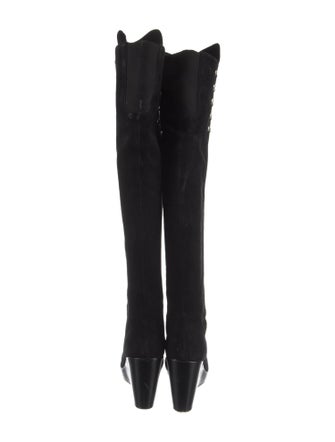 Stuart Weitzman Suede Studded Accents Boots