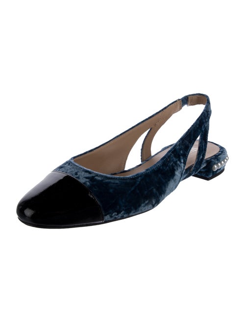 Stuart Weitzman Velvet Colorblock Pattern Slingback Flats
