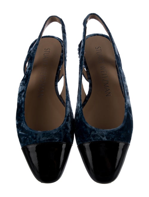 Stuart Weitzman Velvet Colorblock Pattern Slingback Flats