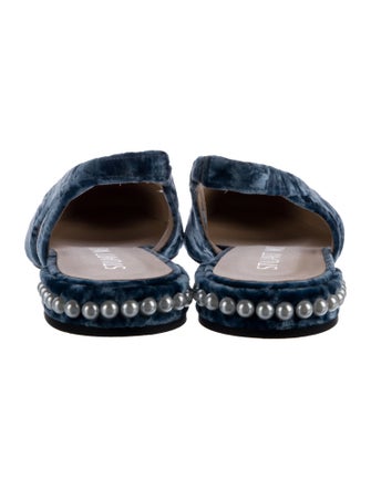 Stuart Weitzman Velvet Colorblock Pattern Slingback Flats