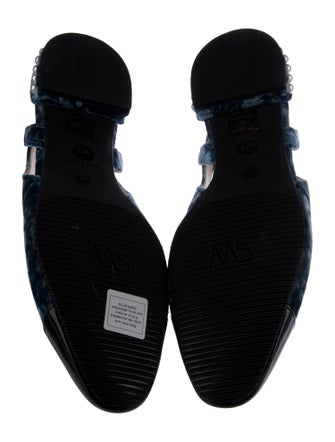 Stuart Weitzman Velvet Colorblock Pattern Slingback Flats