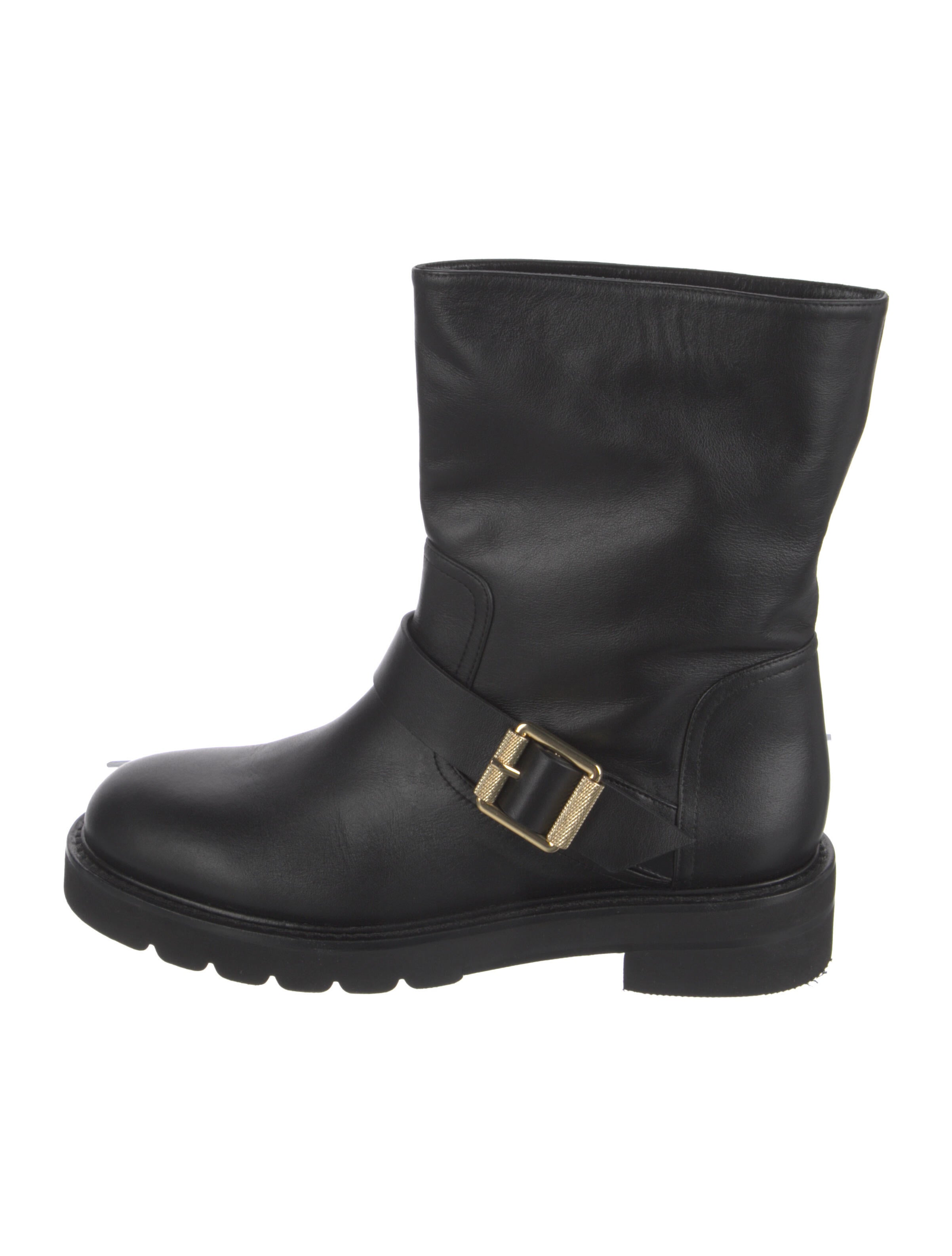 Stuart Weitzman Leather Moto Boots