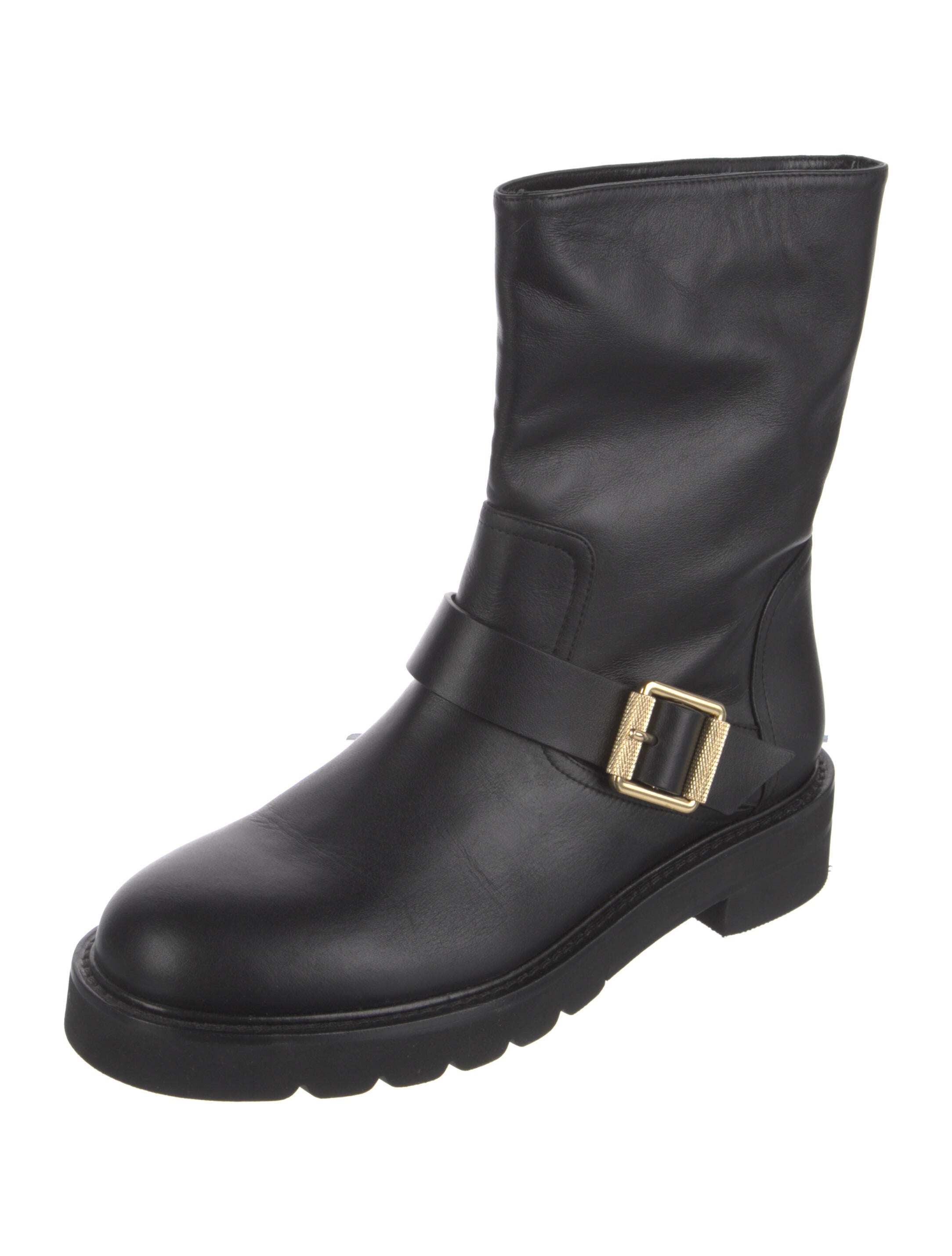 Stuart Weitzman Leather Moto Boots