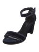 Stuart Weitzman Velvet Raw-Edge Trim Sandals