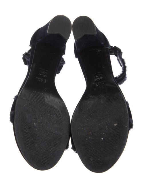 Stuart Weitzman Velvet Raw-Edge Trim Sandals