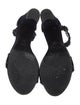 Stuart Weitzman Velvet Raw-Edge Trim Sandals