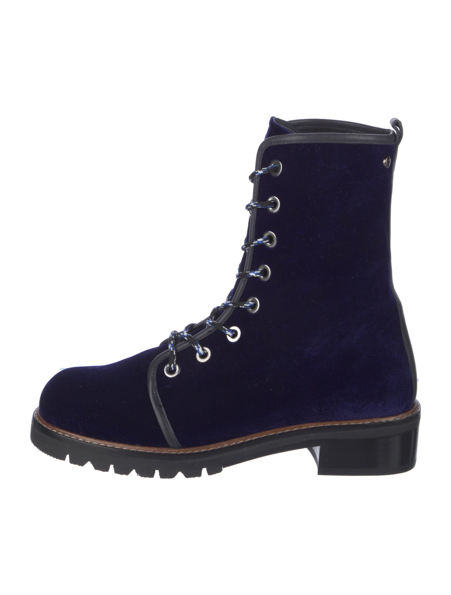 Stuart Weitzman Velvet Combat Boots