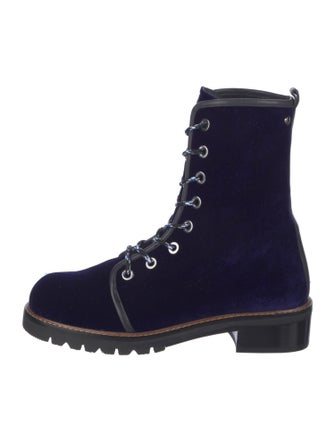 Stuart Weitzman Velvet Combat Boots