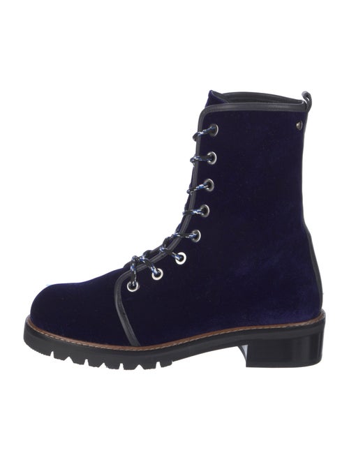 Stuart Weitzman Velvet Combat Boots