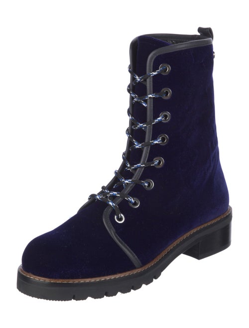Stuart Weitzman Velvet Combat Boots
