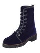 Stuart Weitzman Velvet Combat Boots