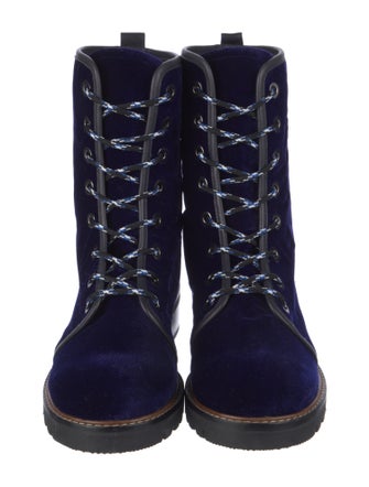 Stuart Weitzman Velvet Combat Boots