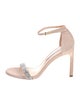 Stuart Weitzman Suede Crystal Embellishments Sandals