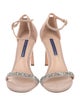Stuart Weitzman Suede Crystal Embellishments Sandals