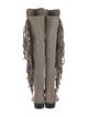 Stuart Weitzman Suede Fringe Trim Accent Boots